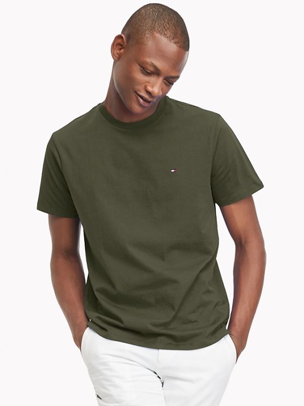 Berygtet Rundt om Antipoison Tommy Hilfiger T-Shirts Herre Danmark - Essential Solid T-Shirt Grøn